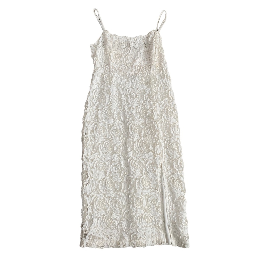 Sculpted Petal White Dress